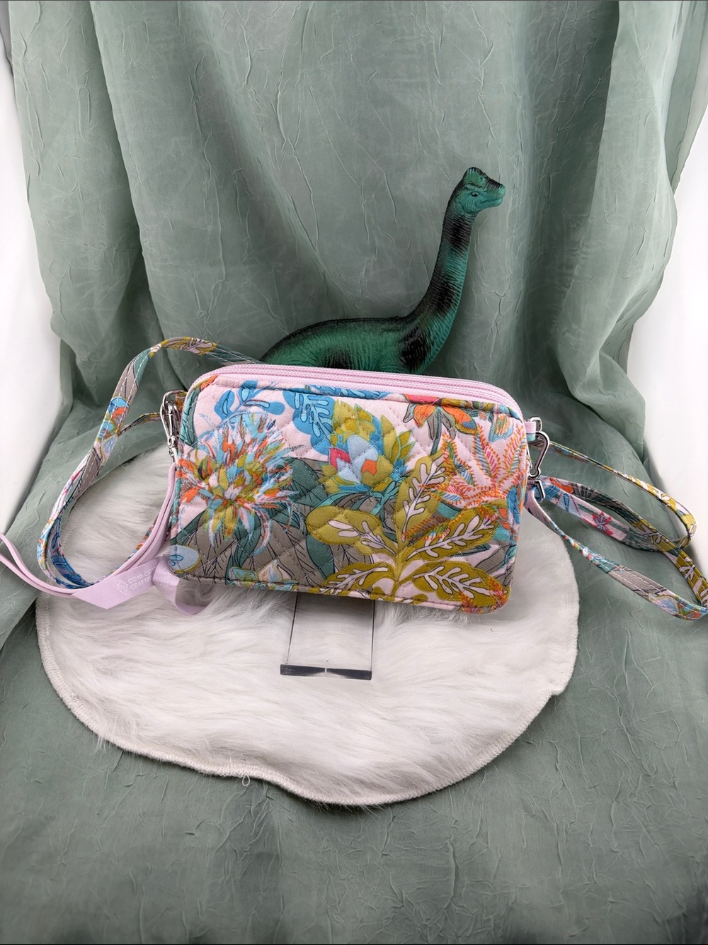 Vera Bradley All In One RFID Crossbody Bag in the Rain Forest Canopy